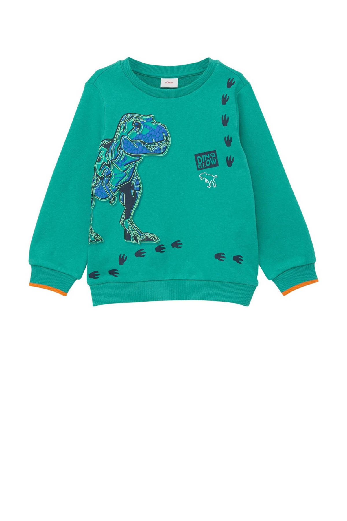 altijd intellectueel altijd s.Oliver sweater met dierenprint groen | kleertjes.com
