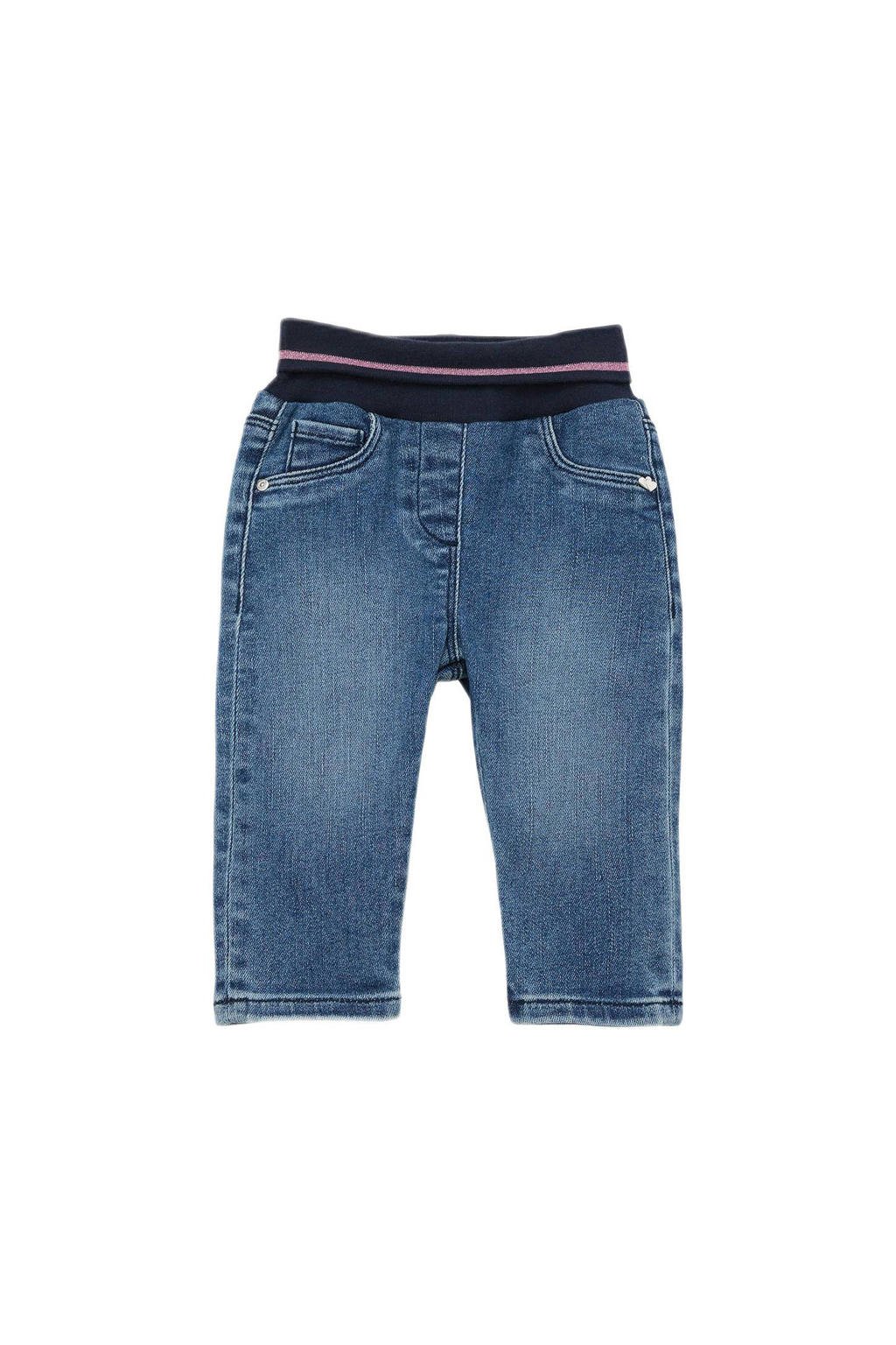 Light blue denim meisjes s.Oliver baby regular fit jeans van stretchdenim met elastische tailleband