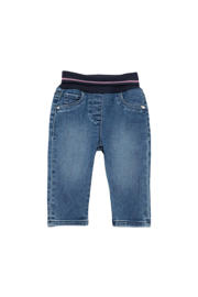 thumbnail: Light blue denim meisjes s.Oliver baby regular fit jeans van stretchdenim met elastische tailleband