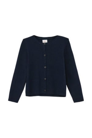 fijngebreid vest donkerblauw