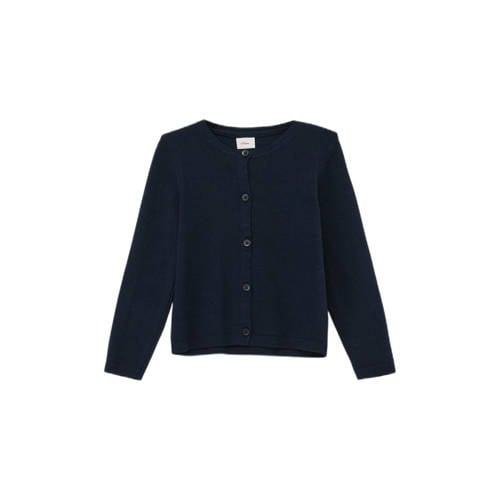 s.Oliver fijngebreid vest donkerblauw Meisjes Viscose Ronde hals Effen