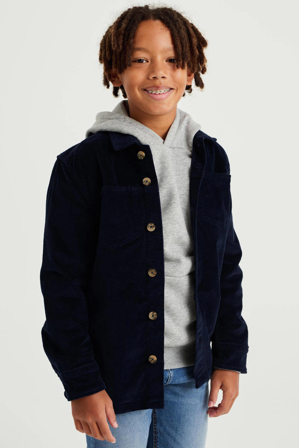 NAME IT KIDS geruit overshirt NKMOWE beige/bruin/blauw