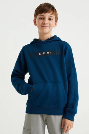 hoodie met tekst donkerblauw