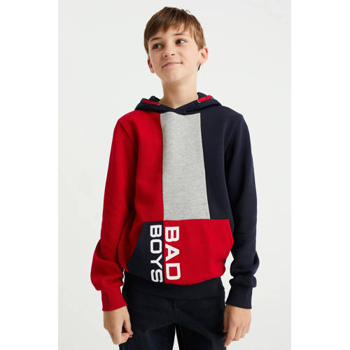 WE Fashion Bad Boys hoodie zwart rood grijs Sweater Meerkleurig 98 104