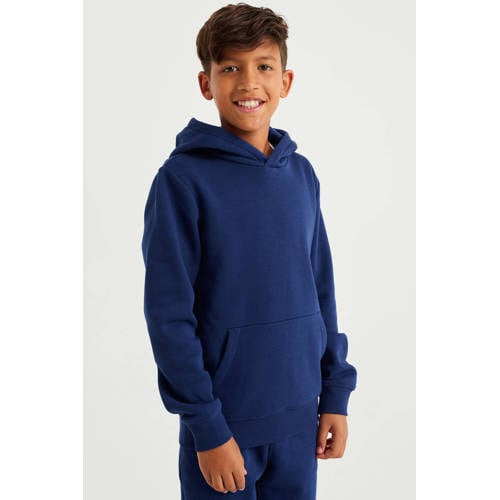 WE Fashion Blue Ridge hoodie donkerblauw Sweater Effen