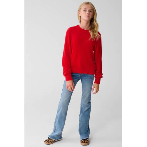 Shoeby high waist flared jeans mediumstone Blauw Meisjes Denim Effen