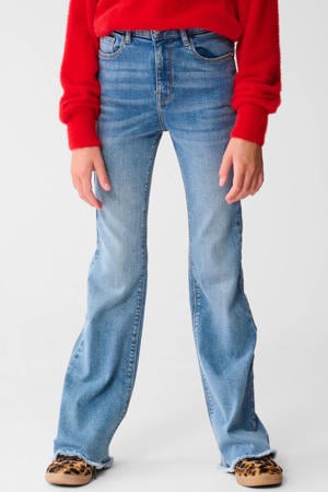 high waist flared jeans mediumstone