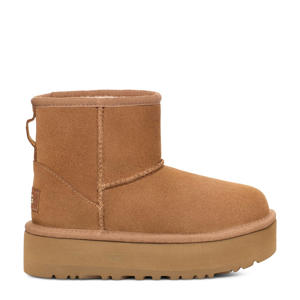 Classic Mini Platform suède enkelboots camel