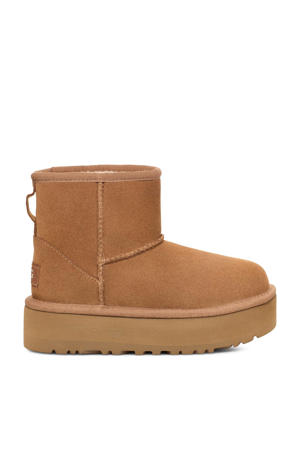 Classic Mini Platform suède enkelboots camel