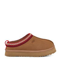 thumbnail: Bruine jongens en meisjes UGG kids pantoffels van suède met effen