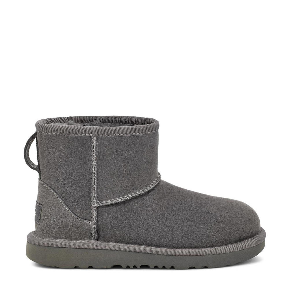 Grijze jongens en meisjes UGG Classic Mini II suède enkelboots met effen