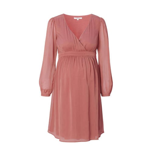 Noppies maternity zwangerschapsjurk Jaya van polyester oudroze Effen