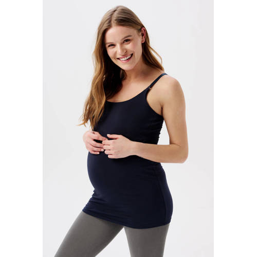 Noppies zwangerschaps- en voedingssinglet Ara zwart Dames Stretchkatoen Ronde hals