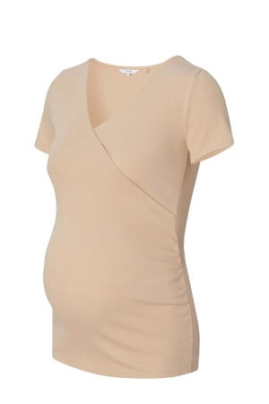 ribgebreid zwangerschapsshirt Sanson beige