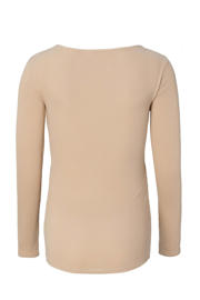 thumbnail: Noppies maternity ribgebreide zwangerschaps- en voedingslongsleeve Sara beige