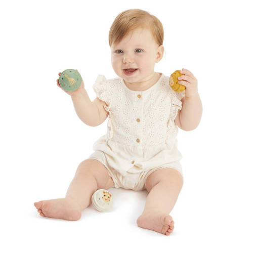 Sophie de Giraf 5-Senses set van 3 muzikale speelballen Educatief speelgoed