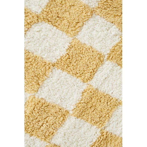 NOUS Kids kindervloerkleed Checker board (130x90 cm) Geel Ruit