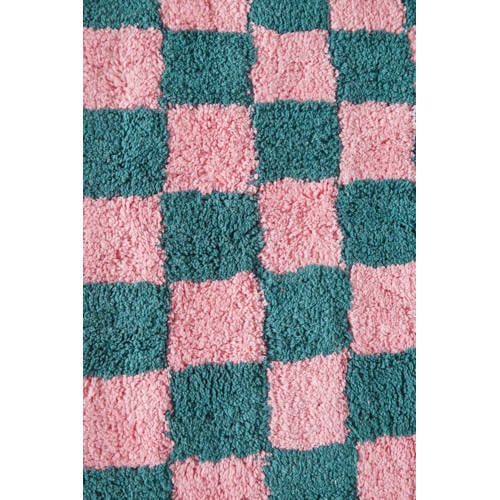 NOUS Kids kindervloerkleed Checker board (130x90 cm) Groen Ruit