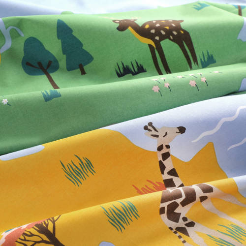 NOUS Kids katoenen dekbedovertrek peuter (120x150 cm) Blauw Dierenprint