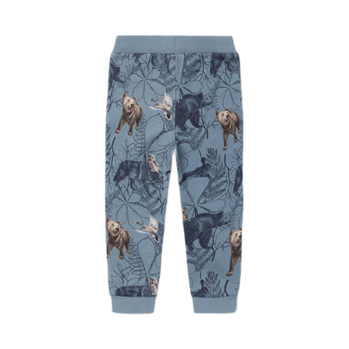 Name it MINI joggingbroek NMMOLERT met all over print blauw multicolor Jongens Sweat (duurzaam) 104