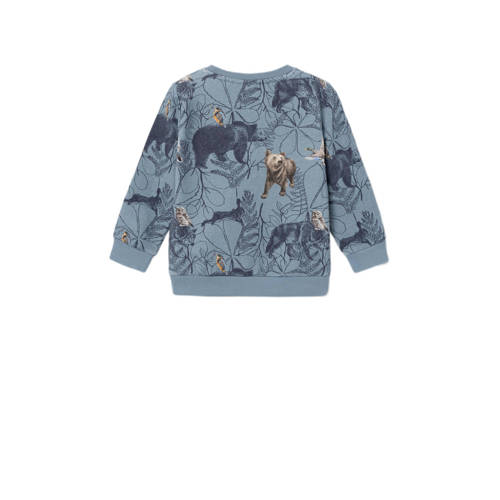 Name it MINI sweater NMMOLERT met all over print blauw multicolor All over print 110