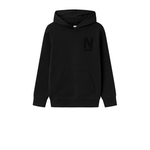 NAME IT KIDS hoodie NKMORLANDOU met printopdruk zwart Sweater Printopdruk 