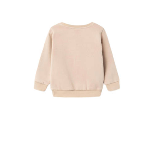 Name it MINI sweater NMFODESSA met printopdruk en 3D applicatie beige Printopdruk 104