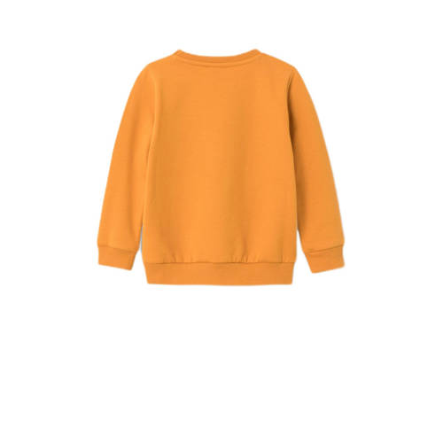 Name it MINI sweater NMFOFELINA met printopdruk goudgeel Printopdruk 104