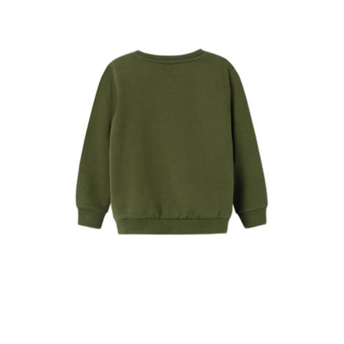 Name it MINI sweater NMFOFELINA met printopdruk donkergroen Printopdruk 104