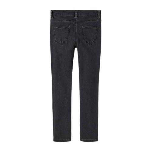 Name it KIDS slim fit jeans NKFSALLI met all over print black denim Zwart Meisjes Stretchdenim 116
