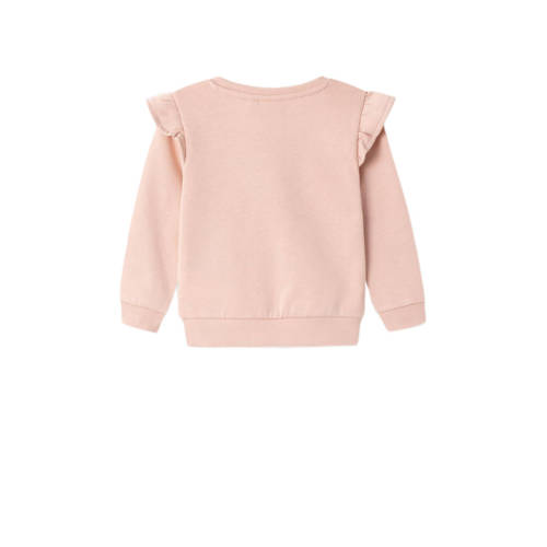 Name it MINI sweater NMFOJULIA met ruches lichtroze 122 128