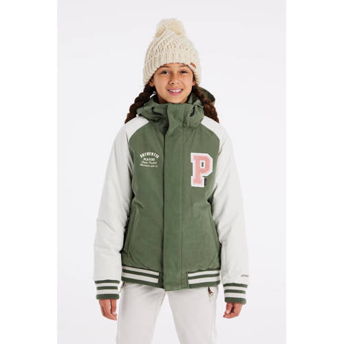 Protest ski-jack PRTCATBIRD JR groen ecru Skijack Meisjes Polyester Capuchon 140