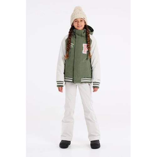 Protest ski-jack PRTCATBIRD JR groen ecru Skijack Meisjes Polyester Capuchon 128