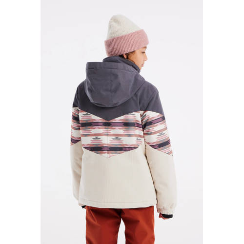 Protest ski-jack PRTSWAN JR offwhite grijs roze Skijack Ecru Meisjes Polyester Capuchon 104