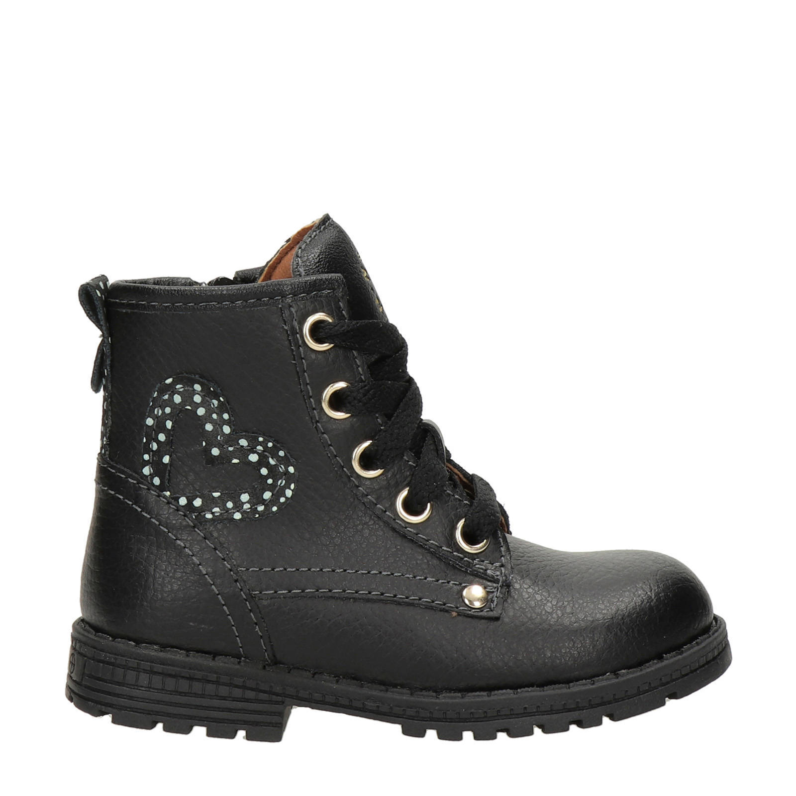 Nelson Kids leren veterboots zwart kleertjes