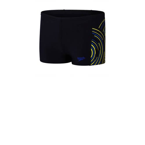 Speedo ECO EnduraFlex zwemboxer zwart/geel Jongens Polyamide Printopdruk