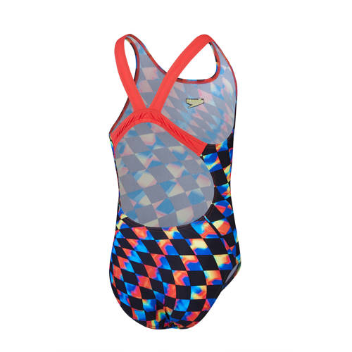 Speedo Endurance+ sportbadpak Leaderback zwart roze geel Meisjes Polyester 128