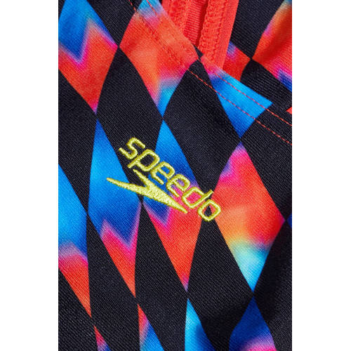 Speedo Endurance+ sportbadpak Leaderback zwart roze geel Meisjes Polyester 128