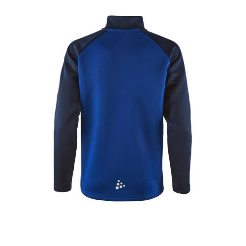 Craft Junior sport T-shirt kobaltblauw donkerblauw Sportvest Gerecycled polyester (duurzaam) Opstaande kraag 134