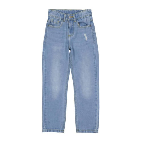 LEVV skinny jeans LJAIMY met slijtage blue light denim Blauw Effen