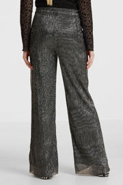 thumbnail: anytime plisse wide leg broek zwart/zilver
