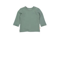 thumbnail: Groene jongens LEVV baby longsleeve van katoen met effen, lange mouwen, ronde hals en drukknoopsluiting