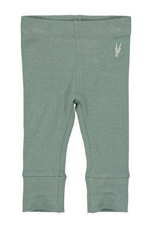 baby regular fit broek LNOENOS van katoen groen