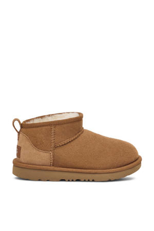 Classic Ultra Mini Schoolkind suède enkelboots camel