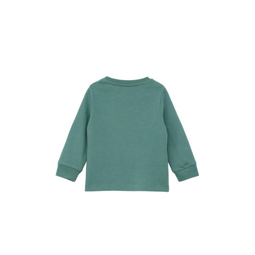 S.Oliver baby longsleeve met printopdruk zachtgroen Jongens Katoen Ronde hals 62