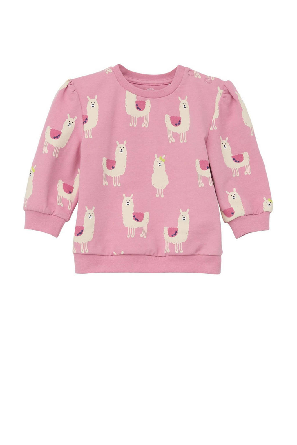 s.Oliver baby sweater met all over print lichtroze/ecru