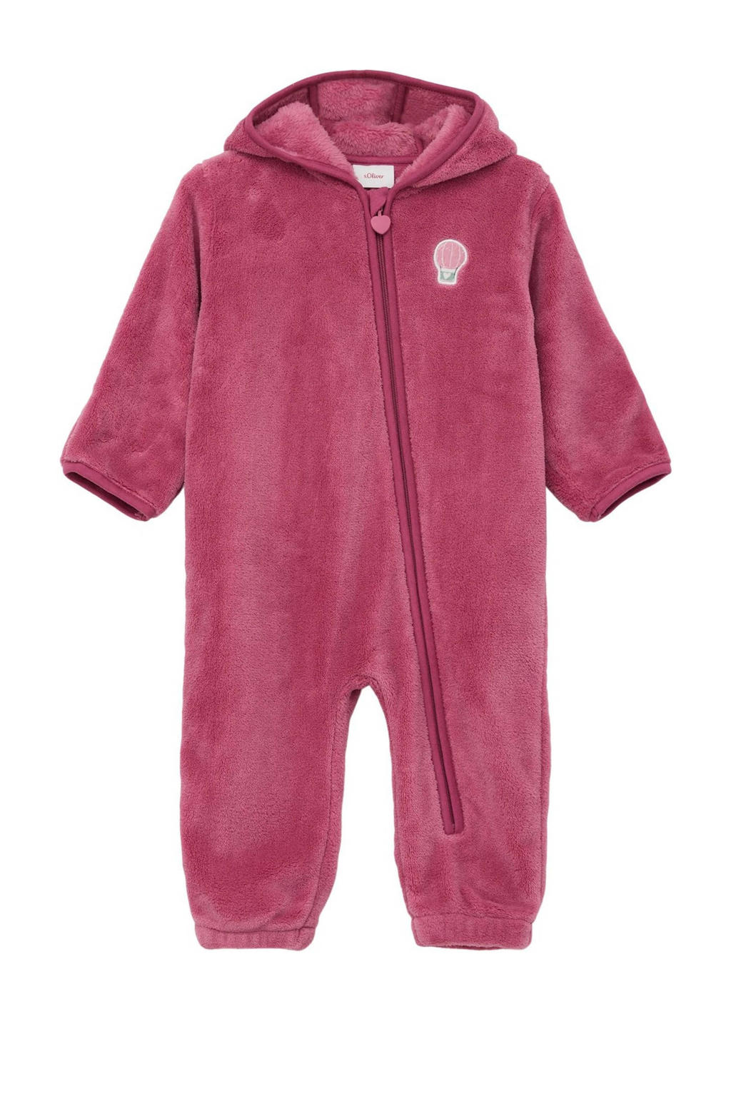 s.Oliver fleece baby onesie donkerroze | kleertjes.com