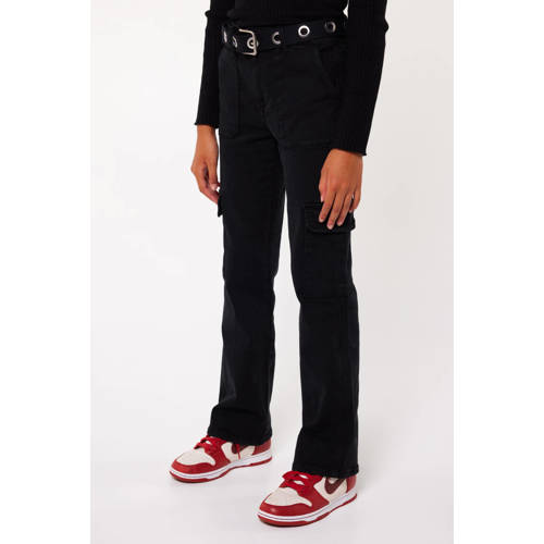 America Today high waist flared jeans Pilar JR black Zwart Meisjes Stretchdenim - 122/128