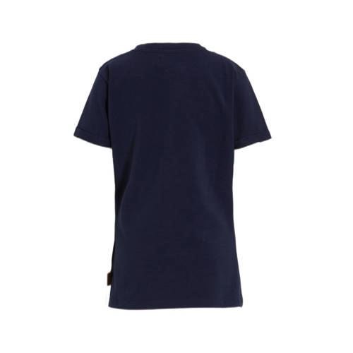 Orange Stars T-shirt Paulette met tekstopdruk donkerblauw Meisjes Katoen Ronde hals 98 104