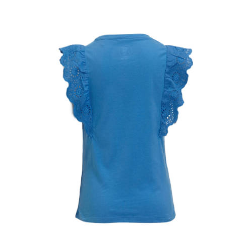 anytime T-shirt met printopdruk blauw Meisjes Polyester Ronde hals Printopdruk 98 104
